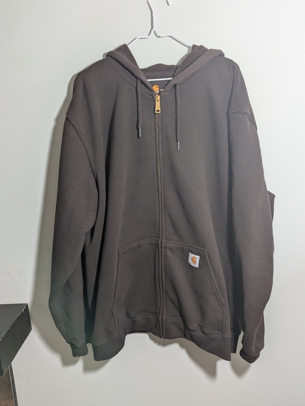 Carhartt Men's 2XL Original Fit Midweight Hooded Zip-Front Sweatshirt Brown